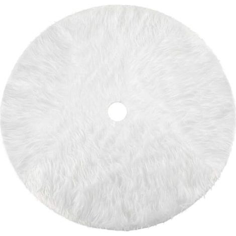 Gonna per albero di Natale in peluche bianco effetto neve, decorazioni per albero di Natale, tappetino festivo, copertura per base albero, gonna per albero di Natale, 78 cm (31 pollici) (1/4)
