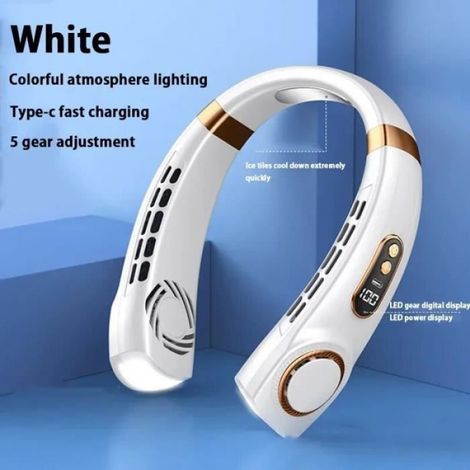 Ventilateur De Cou - Sans Lame - Affichage Numerique - LED Coloré - 5 V - 1 Unite