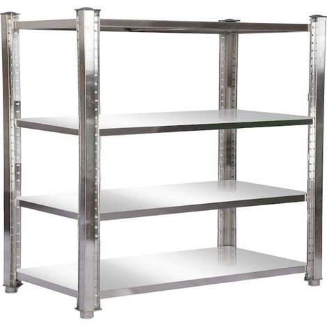 Étagère Inox 180 X 50 X 155 cm étagère 4 niveaux idéal, restaurant, cuisine, snack, boulangerie