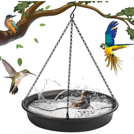Bain d'oiseaux suspendu, mangeoire suspendue - Plateau pour mangeoire à oiseaux de jardin, plateau pour bain d'oiseaux suspendu (1/5)