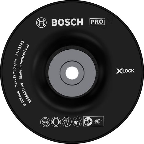 Bosch – Plateau de ponçage pour meuleuse 2608601784 – M14 dur 125 mm – Construction multi-nudes pour ponçage agressif