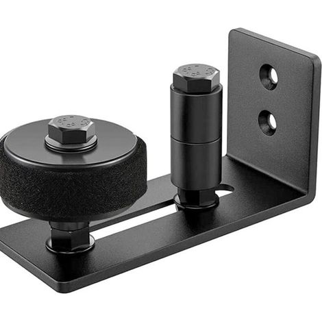 Guide De Sol Réglable Pour Porte Coulissante - Acier Au Carbone Et Roulette Nylon - Pour Portes En Bois - Noir - 115 X 50 X 65 X 5 Mm - 1 Pièce (1/5)