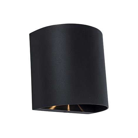 LUTEC Aplique exterior LED GEMINI BEAMS redondo arriba y abajo con luz ajustable 3000K negro (1/2)