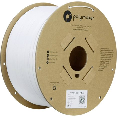 Polymaker PF01021 White Filamento per stampante 3D ASA resistente ai raggi uv, resistente agli agenti atmosferici, resi (1/5)
