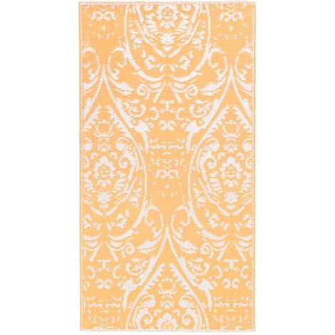 Tapis d'extérieur ARAKIL, orange et blanc, 120 x 180 cm, PP (1/5)