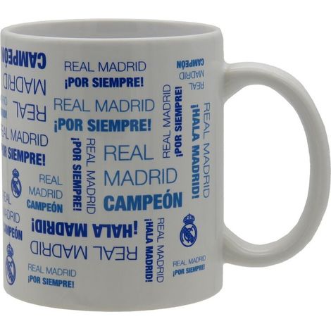 CYPBRANDS Real Madrid, Taza, Taza Cerámica, Menaje, Desayuno, Tazas Originales, Color Blanco, Producto Oficial
