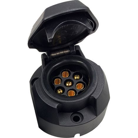 Adaptateur 7 pôles pour le raccordement de remorques et caravanes, = connecteur à vis, prise de courant 7 pôles, 12V, prise de timon pour camions, véhicules.. (1/5)