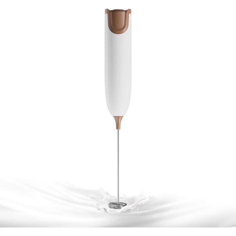 Mousseur à lait électrique portable, mini-mixeur, batteur électrique, mousseur à café, idéal pour préparer du café, du matcha et du chocolat chaud, alimenté par piles (piles non fournies), Noir (1/5)