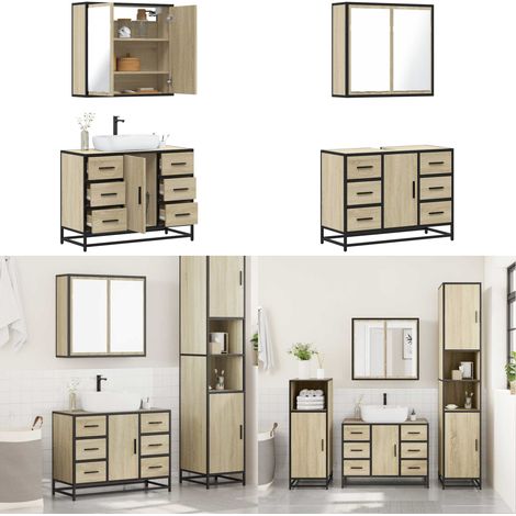 vidaXL Ensemble de meubles de salle de bain 2 pcs chêne sonoma (1/5)