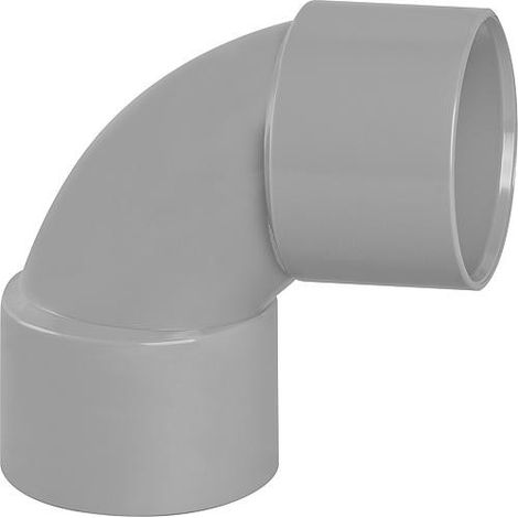 Coude PVC 87° femelle D 40mm – Raccord d'évacuation en PVC gris RAL 7037 – Assemblage par collage – Norme NF E