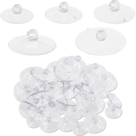 80 Pack of 5 Sizes 1" 6/5" 7/5" 8/5" 9/5" Combination Kit of Transparent Suction Cups, Anti-Collision Rubber Shower Connector Suction Cup Pad Holder Pad, Hooks Not Included (1/5)
