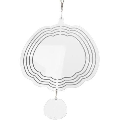 Carillon éolien blanc, simple, élégant, décoratif et étanche, pour guirlandes lumineuses, arbres, murs, motif citrouille. (1/5)