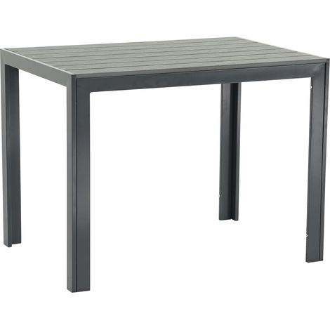 Table de Jardin en Aluminium 120 x 70 cm Anthracite avec Plateau en Bois Non tissé, résistant aux intempéries (1/5)