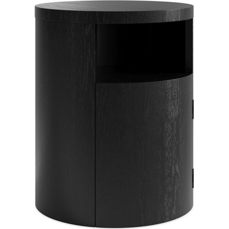 Yori Bedside Cabinet - Wood Variant - L42 x W42 x H52.5 cm - Black - Fully Assembled