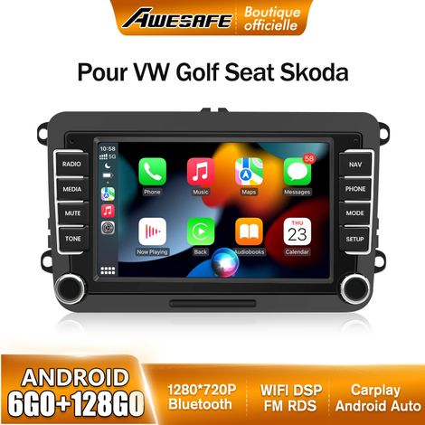 AWESAFE 4G Autoradio Android 13 pour Golf 5 6 VW Passat Polo Seat Skoda 6Go+128Go avec 7'' Écran Tactile Carplay Android Auto GPS (1/5)