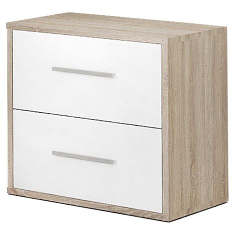 Mesita 2 Cajones 42X40X28 Cambrian Blanco