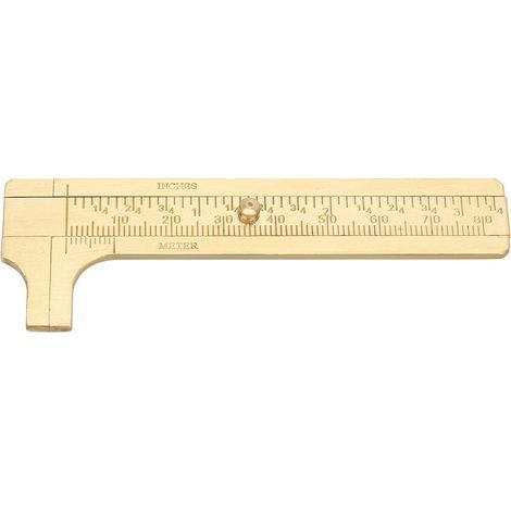Pied à coulisse à double échelle, outil de mesure portatif en laiton avec règle coulissante (80 mm) (1/5)