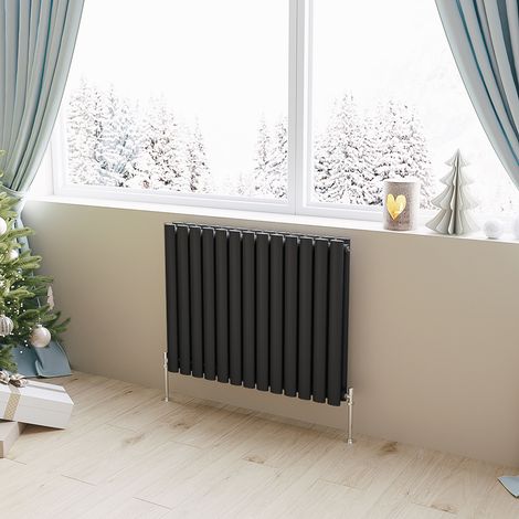 600x767mm Black Double Oval Column Radiator Horizontal Modern Central Heating Radiators (1/5)