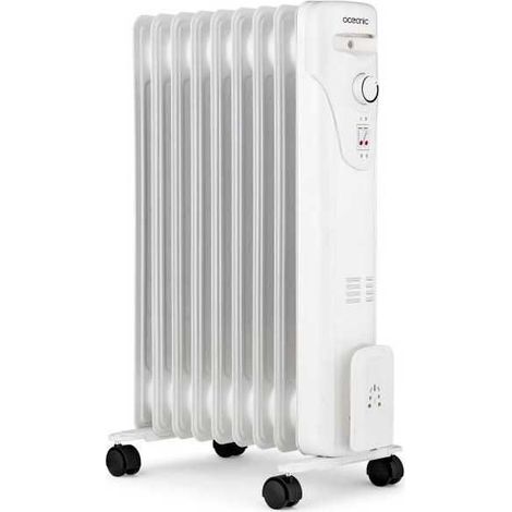 Radiateur bain d'huile électrique - 2000 Watts - OCEANIC - 3 puissances - 9 éléments - Mobile - Blanc