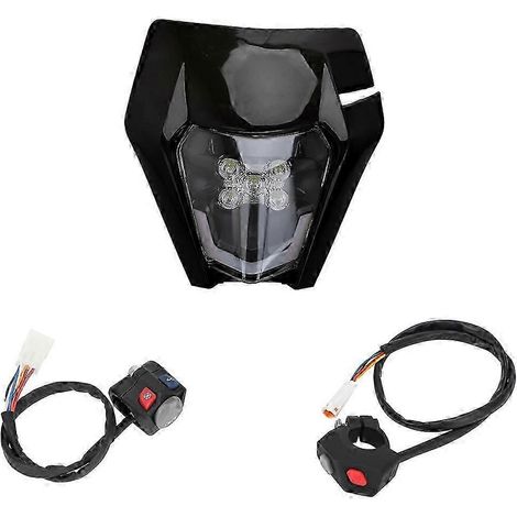 Levier de commande de phares, klaxon et feux pour motos KTM EC ECF EXC XC-W EXC TPI EXC-F SC SMC SXC Rally Super Enduro TE FE TX FX (ensemble noir) (1/5)