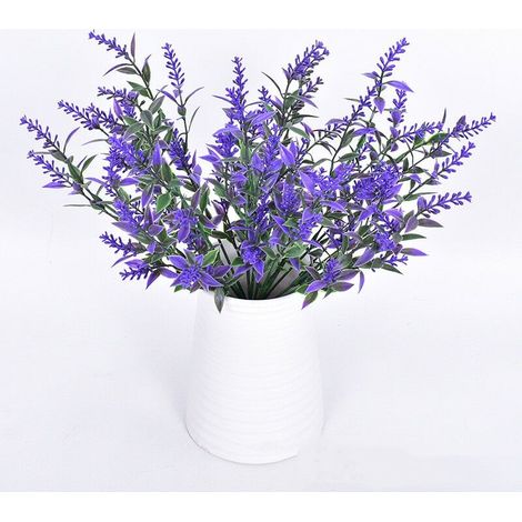 Fleurs artificielles,Fleurs de plastique Artificielles, Bouquet Fleur Artificielle Decor, Fausse Plantes Artificielles pour Interieur Extérieur Mariage Jardin Décoratio - 10 Pcs/Violet - RWFleurs arti