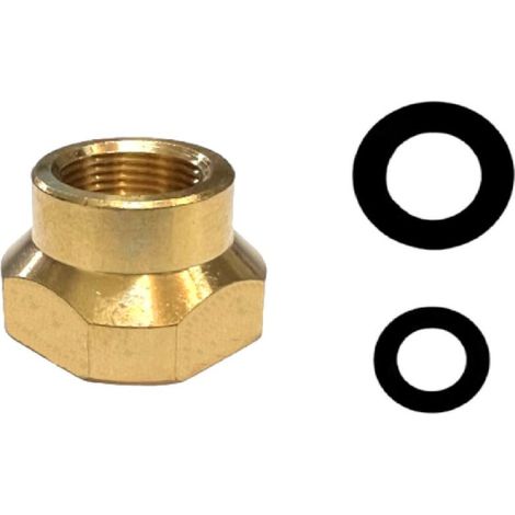 Riduzione in ottone con doppia guarnizione femmina 15x100 / 15x21