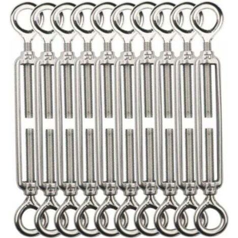 Tendeur de câble M5 en acier inoxydable 304 – Lot de 10 pièces pour corde à linge, cintre et câblage corporel (1/5)