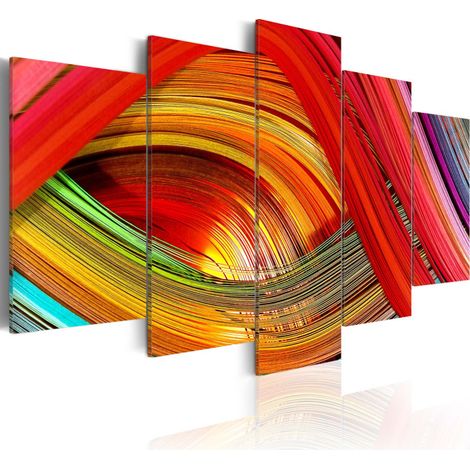Tableau Imprimé 5 Panneaux "Arc en Ciel" 50 x 100 cm (1/2)