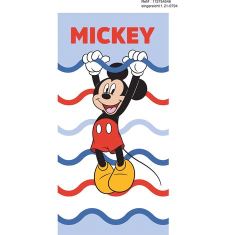 hermet Mickey Mouse/Telo Mare In Spugna / 100% Cotone / 70x140 / Prodotto Ufficiale