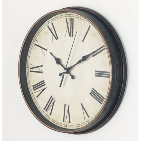 30cmHorloge murale chiffres romains Art Vintage Horloge or brossé (1/4)