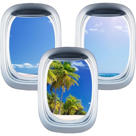 Stickers Muraux Avion 3D en PVC Lot de 3, Autocollants Peel-and-stick Amovibles pour Chambre à Coucher, Décoration Murale Repositionnable et Adhésive (1/5)