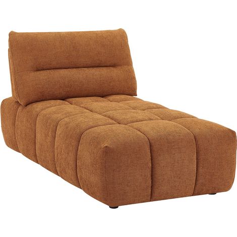 Méridienne dossier avance-recule en tissu texturé terracotta APOLIU