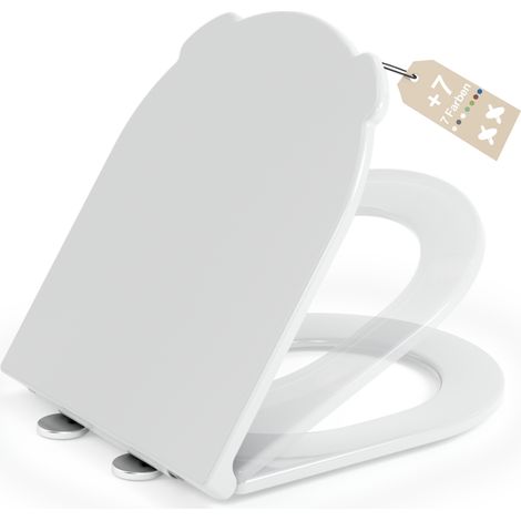 AquaWise Abattant WC avec Frein de Chute Cuvette WC Charnière Réglable Démontage Rapide Duroplast Facile Nettoyer Antibactérien Blanc