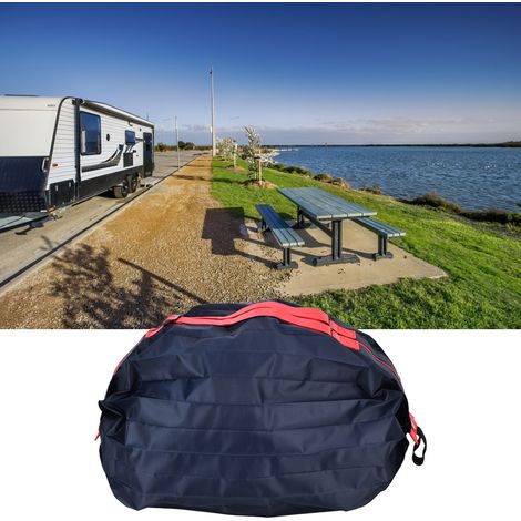 Große, wasserdichte Reisetasche aus Polyester im Akkordeon-Stil mit Schultergurt, hergestellt in Japan, faltbar und tragbar, marineblau. (1/5)