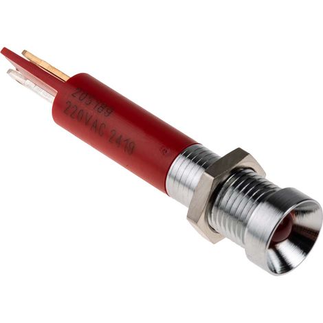 Voyant LED lumineux Rouge RS PRO, dia. 8mm, 230V c.a. ( Prix pour 1 )