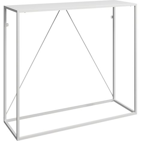 Tavolo consolle 90 x 30 x 80 cm per ingresso soggiorno sala da pranzo acciaio bianco 030010868