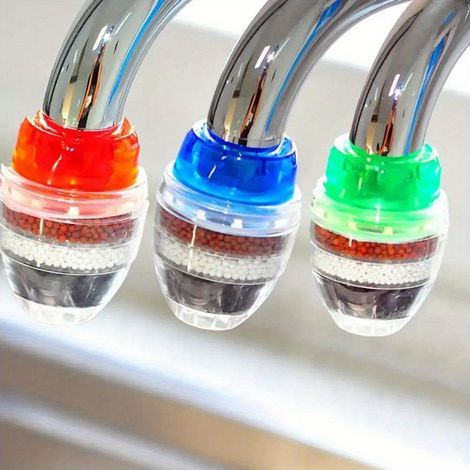 Lot de 3 filtres pour robinet — Purificateurs d'eau pour robinet de cuisine, dotés d'une technologie de filtration au charbon actif (1/5)