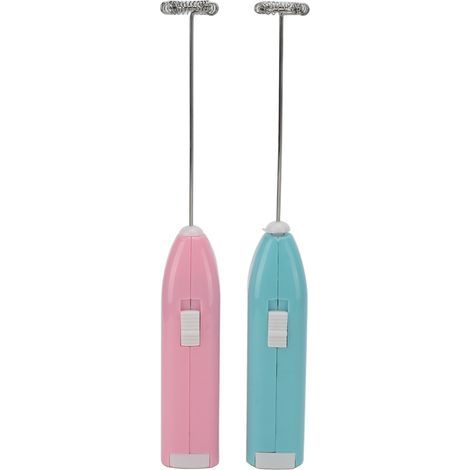 2Pcs Mini Hand Mixer High Speed Motor One Hand Operation Durable Rustproof Stainless Steel Electric Stirrer