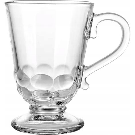 Taza de cristal con pie para caf茅 latte, grabada, 320 ml, 1 unidad, Siena (1/3)