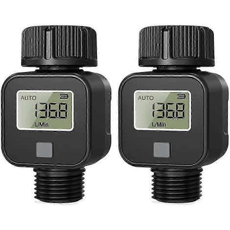 Débitmètre d'eau numérique LCD pour tuyau d'arrosage de jardin avec capteur de débit (1/5)