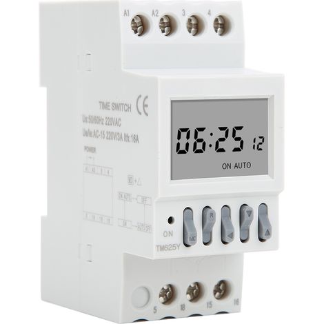 TM625Y Relais temporisé cyclique annuel, interrupteur horaire DIN rail, 12h marche 12h arrêt, AC220V (1/5)