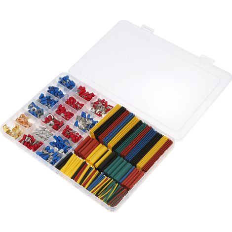 Kit de cables eléctricos para automóvil de 678 piezas: 350 conectores y terminales + 328 tubos termorretráctiles de poliolefina 2:1 libres de halógenos, con surtido en caja. (1/5)