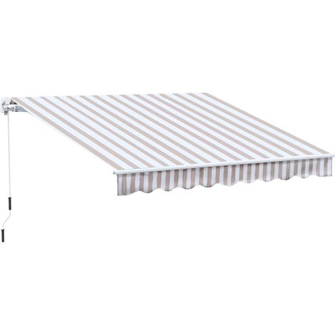 Store banne à manivelle, store banne à bras articulés, protection Solaire, fixation murale, balcon, aluminium Berge 3 x 2,5 m