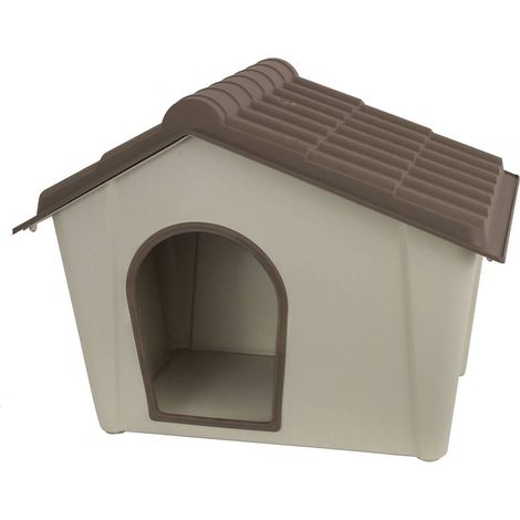 Dmora - Cuccia Avalon, Casetta per cani o gatti, Cuccia da esterno o interno, 100% Made in Italy, Beige, 79x59h61 cm (1/3)