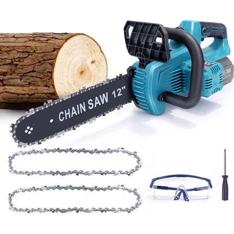 1000W 12 Pouces Tronçonneuse Sans Balais Tension Chaîne Automatique Sans Outil Lubrification Semi‑Automatique Compatible Batterie Makita 18V Sécurité Renforcée Scie à Chaîne Électrique Sans Fil pour É (1/5)