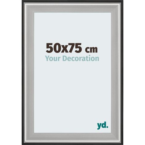 yd. - Cadre photo 50x75 - Noir Argent Poli - Bois - Birmingham (1/5)
