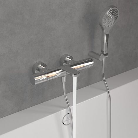 Villeroy & Boch Universal Taps & Fittings Wannenthermostat TVT00000100061  rund, Wandmontage, chrom