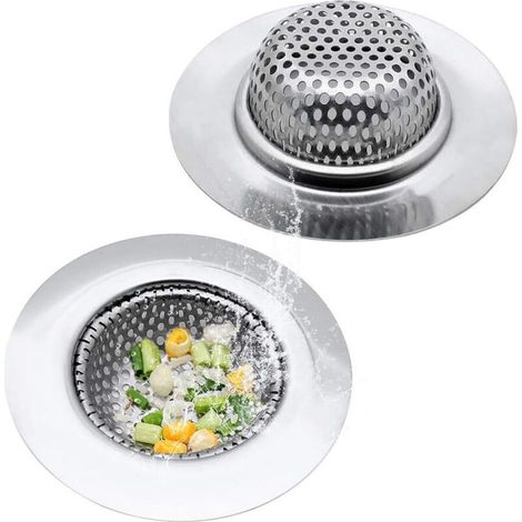 Set of 2 stainless steel sink strainers, effective anti-clogging strainer, durable and perfect sink strainer (1/5)