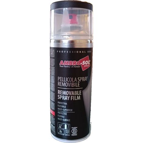 Vernice Pellicola Spray Rimovibile Elastica AMBRO-SOL Auto Moto NERO OPACO - 400ml (1/5)