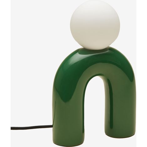 Lampada da tavolo in ceramica da 30 cm con sfera in vetro Margot SKLUM